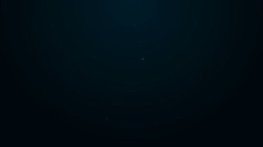 Parlak neon hattı. Sıvı çamaşır deterjanı, çamaşır suyu, bulaşık deterjanı ya da siyah arka planda izole edilmiş başka bir temizlik maddesi için plastik şişe. 4K Video hareketli grafik canlandırması