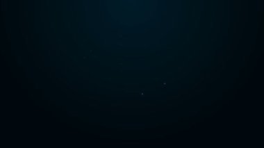 Parlayan neon hattı temizleme servisi simgesi siyah arkaplanda izole edildi. 4K Video hareketli grafik canlandırması