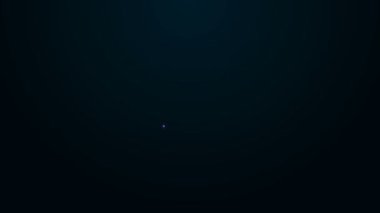 Parlayan neon hattı havlu yığını simgesi siyah arkaplanda izole edildi. 4K Video hareketli grafik canlandırması