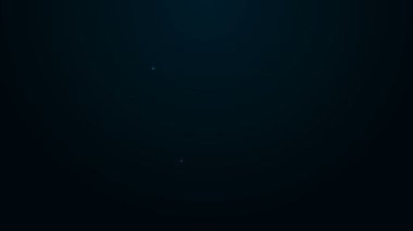 Parlayan neon hattı cadılar bayramı cadı kazanı simgesi siyah arka planda izole edildi. Mutlu Cadılar Bayramı Partisi. 4K Video hareketli grafik canlandırması