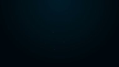 Parlayan neon hattı cadı şapkası simgesi siyah arkaplanda izole edildi. Mutlu Cadılar Bayramı Partisi. 4K Video hareketli grafik canlandırması