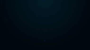 Siyah zemin üzerinde iksir ikonu olan parlak neon hattı şişesi. Sihirli iksirli matara. Mutlu Cadılar Bayramı Partisi. 4K Video hareketli grafik canlandırması