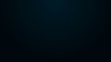 Parlayan neon hattı cadılar bayramı cadı kazanı simgesi siyah arka planda izole edildi. Mutlu Cadılar Bayramı Partisi. 4K Video hareketli grafik canlandırması
