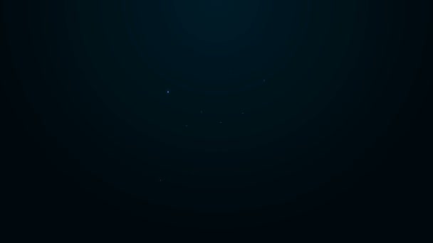 Linha de néon brilhante Barra de sabão com ícone de espuma isolado no fundo preto. Barra de sabão com bolhas. Animação gráfica em movimento de vídeo 4K — Vídeo de Stock