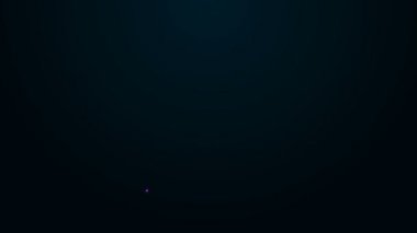 Parlayan neon hattı Martini cam ikonu siyah arka planda izole edildi. Kokteyl ikonu. Şarap kadehi ikonu. 4K Video hareketli grafik canlandırması