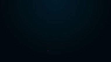 Parlayan neon hattı Martini cam ikonu siyah arka planda izole edildi. Kokteyl ikonu. Şarap kadehi ikonu. 4K Video hareketli grafik canlandırması