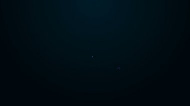 Parlak neon hattı 4K film, bant, çerçeve simgesi siyah arkaplan üzerinde izole. 4K Video hareketli grafik canlandırması