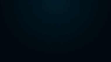 Parlayan neon çizgisi Altın Küre simgesi siyah arkaplanda izole edildi. Akademi ödülü ikonu. Filmler ve sinema sembolü. 4K Video hareketli grafik canlandırması