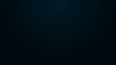 Parlayan neon hattı Burger simgesi siyah arkaplanda izole edildi. Hamburger ikonu. Çizburger sandviç tabelası. Fast food menüsü. 4K Video hareketli grafik canlandırması