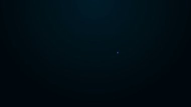 Parlayan neon hattı Kraker bisküvi simgesi siyah arkaplanda izole edildi. Tatlı kurabiye. 4K Video hareketli grafik canlandırması