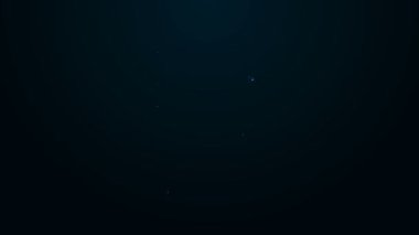 Parlayan neon hattı yemek kitabı simgesi siyah arkaplanda izole edildi. Yemek kitabı ikonu. Yemek tarifi kitabı. Çatal ve bıçak ikonları. Çatal bıçak sembolü. 4K Video hareketli grafik canlandırması