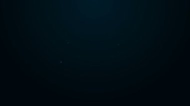 Parlayan neon hattı Elektronik ölçek simgesi siyah arkaplanda izole edildi. Ağırlık ölçüm aletleri. 4K Video hareketli grafik canlandırması