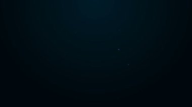 Siyah arka planda izole edilmiş tatlı jöleli neon çizgili donut. 4K Video hareketli grafik canlandırması