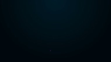 Parlayan neon hattı fırın simgesi siyah arkaplanda izole edildi. Mutfak tutacağı işareti. Yemek eldiveni. 4K Video hareketli grafik canlandırması