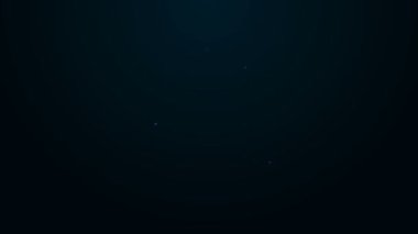 Parlayan neon hattı siyah arka planda izole edilmiş tencere ve mutfak zamanlayıcısı ikonu. Haşlama ya da güveç besin sembolü. 4K Video hareketli grafik canlandırması