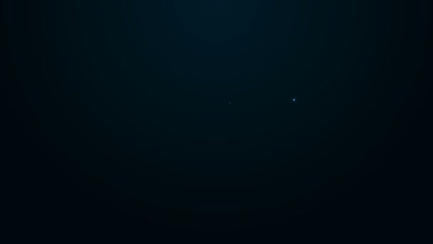Ligne lumineuse néon Tapis avec barrières et icône étoile isolé sur fond noir. Événement VIP, célébration de luxe. Entrée de fête des célébrités. Animation graphique de mouvement vidéo 4K — Video