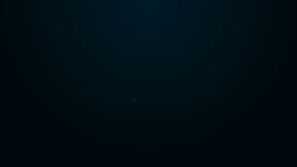 Icono de juego de línea de neón brillante aislado sobre fondo negro. Animación gráfica de vídeo 4K — Vídeo de stock