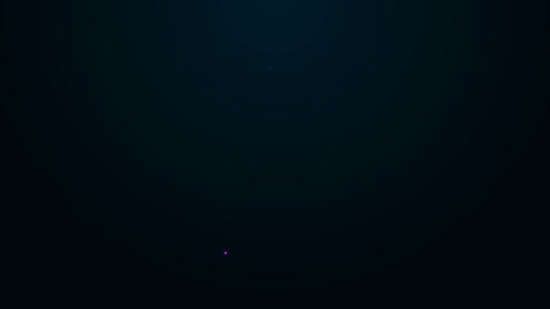 Светящийся неоновая линия Кекс значок изолирован на черном фоне. Видеографическая анимация 4K — стоковое видео