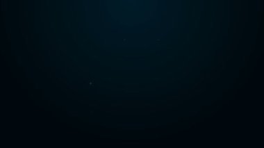 Siyah arkaplanda izole edilmiş tost simgesiyle parlayan neon hattı tost makinesi. 4K Video hareketli grafik canlandırması