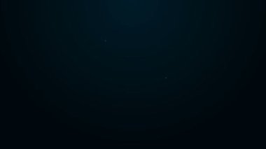 Parlayan neon çizgisi simgesi siyah arkaplanda izole edildi. Yer belirleyici sembol. 4K Video hareketli grafik canlandırması