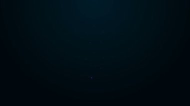 Parlayan neon çizgisi simgesi siyah arkaplanda izole edildi. Askeri rozet işareti. 4K Video hareketli grafik canlandırması