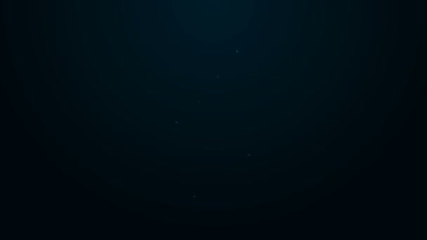 Zářící neonová čára Ruční granát ikona izolované na černém pozadí. Výbuch bomby. Grafická animace pohybu videa 4K — Stock video
