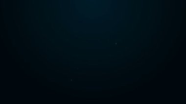 Siyah arkaplanda izole edilmiş parlayan neon hattı konuşma balonu sohbet ikonu ile telefon. Müşteri hizmetleri, yardım hattı, çağrı merkezi, faq, bakım. 4K Video hareketli grafik canlandırması