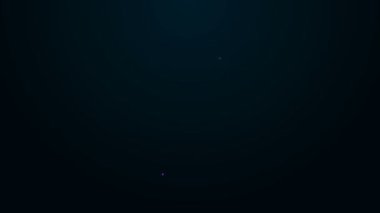 Siyah arkaplanda izole edilmiş uygulama dağıtım ikonu olan parlak neon hattı mobil akıllı telefon. Paket takibi. 4K Video hareketli grafik canlandırması