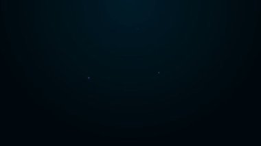 Parlayan neon hattı Stopwatch simgesi siyah arkaplanda izole edildi. Zaman göstergesi. 4K Video hareketli grafik canlandırması