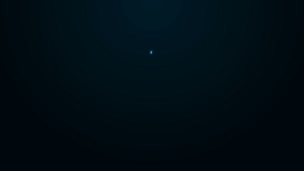 Świecąca neonowa linia Mobilny smartfon z ikoną śledzenia dostarczania aplikacji na czarnym tle. Namierzanie paczek. 4K Animacja graficzna ruchu wideo — Wideo stockowe