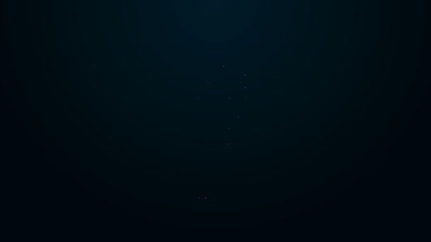Zářící neonová čára Pomocník ikona izolované na černém pozadí. Grafická animace pohybu videa 4K — Stock video