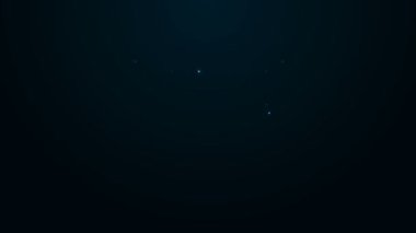 Parlayan neon hattı Açık kitap simgesi siyah arkaplanda izole edildi. 4K Video hareketli grafik canlandırması