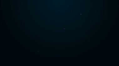 Prizma ikonunda parlayan neon çizgisi ışık ışınları siyah arkaplanda izole edildi. Cam prizmada gökkuşağı spektrum dağılımı optik etkisi. 4K Video hareketli grafik canlandırması