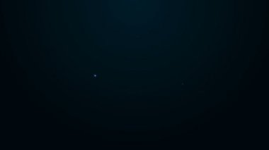 Parlayan neon hattı sözleşmesi ve siyah arkaplanda izole edilmiş kalkan simgesi. Sigorta konsepti. Güvenlik, güvenlik, koruma, konsept koruma. 4K Video hareketli grafik canlandırması