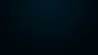 Siyah arkaplanda izole edilmiş grafik grafik simgesiyle parlayan neon çizgi belgesi. Metin dosya simgesini rapor et. Muhasebe tabelası. Denetim, analiz, planlama. 4K Video hareketli grafik canlandırması