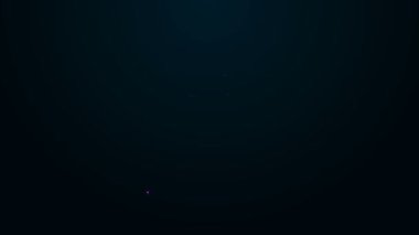 Parlayan neon hattı sertifika şablonu simgesi siyah arkaplanda izole edildi. Başarı, ödül, diploma, burs, diploma. İş başarısı sertifikası 4K Video hareketli grafik canlandırması