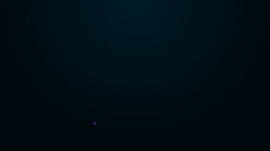 Parlayan neon hattı kişisel belge simgesi siyah arkaplanda izole edildi. Dosya simgesi. Kontrol listesi simgesi. İş konsepti. 4K Video hareketli grafik canlandırması