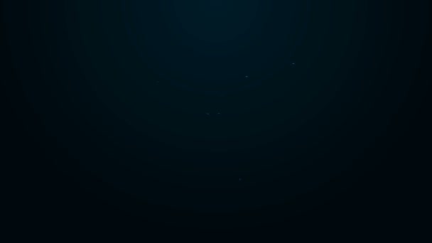 Zářící neonová čára Ikona dalekohledu izolovaná na černém pozadí. Vědecký nástroj. Vzdělávací a astronomický prvek, dalekohled a studijní hvězdy. Grafická animace pohybu videa 4K — Stock video