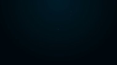 Parlayan neon hattı fener simgesi siyah arkaplanda izole edildi. 4K Video hareketli grafik canlandırması
