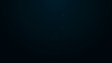 Parlayan neon hattı Farm House konsepti simgesi siyah arka planda izole edildi. Kırsal çiftlik manzarası. 4K Video hareketli grafik canlandırması