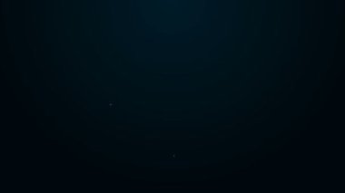 Parlayan neon hattı Tavuk Yumurtası simgesi siyah arka planda izole edildi. 4K Video hareketli grafik canlandırması
