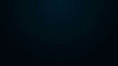 Siyah arkaplanda ev simgesi izole edilmiş parlak neon çizgi haritası işaretçisi. Ev konumu belirleyici sembol. 4K Video hareketli grafik canlandırması