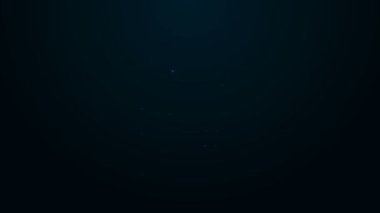 Parlayan neon çizgisi Katlanmış harita konum simgesi simgesi siyah arkaplanda izole edildi. 4K Video hareketli grafik canlandırması