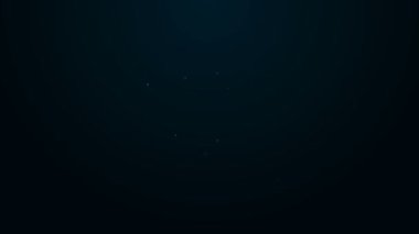 Parlayan neon çizgisi Katlanmış harita konum simgesi simgesi siyah arkaplanda izole edildi. 4K Video hareketli grafik canlandırması