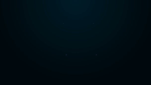 Leuchtende Neon-Linie Gummiflossen zum Schwimmen Ikone isoliert auf schwarzem Hintergrund. Tauchausrüstung. Extremsport. Tauchausrüstung. 4K Video Motion Grafik Animation — Stockvideo