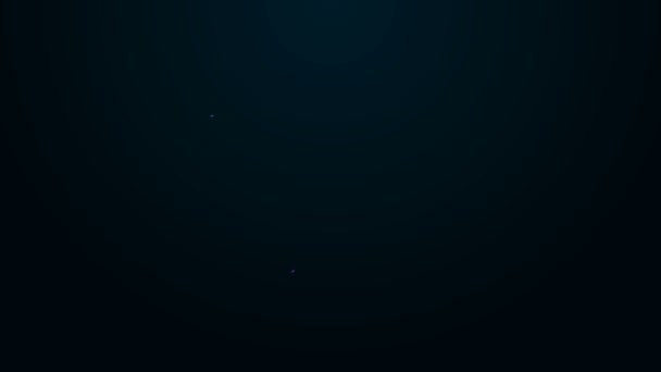 Žhnoucí neonová čára Ikona plaveckých kmenů izolovaná na černém pozadí. Grafická animace pohybu videa 4K — Stock video