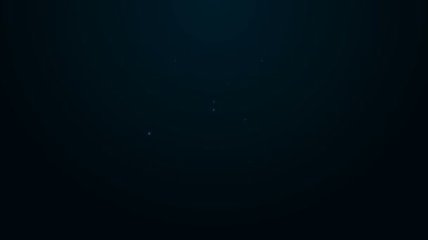 Icono de Aqualung de línea de neón brillante aislado sobre fondo negro. Casco de buceo. Equipo submarino de buceo. Animación gráfica de vídeo 4K — Vídeo de stock