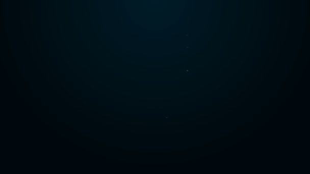 ネオンラインを輝く黒の背景に隔離されたシュノーケルアイコン。潜水水中機器。4Kビデオモーショングラフィックアニメーション — ストック動画