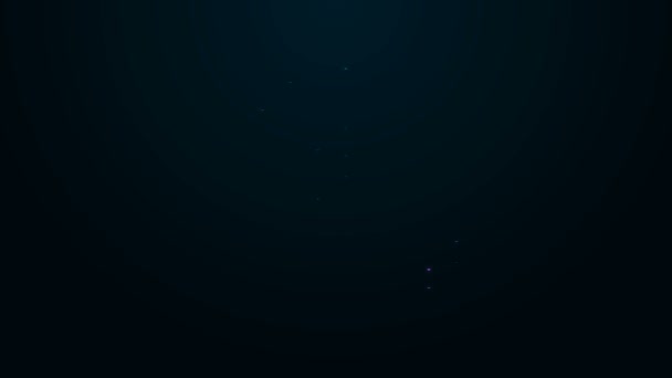 Brillante línea de neón Botas icono aislado sobre fondo negro. Equipo submarino de buceo. Animación gráfica de vídeo 4K — Vídeos de Stock