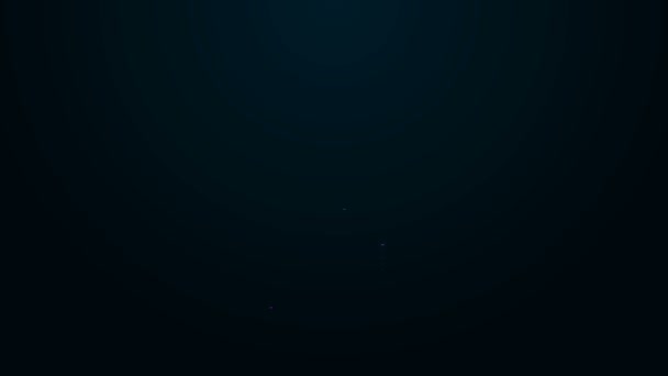Icono de snorkel de línea de neón brillante aislado sobre fondo negro. Equipo submarino de buceo. Animación gráfica de vídeo 4K — Vídeos de Stock
